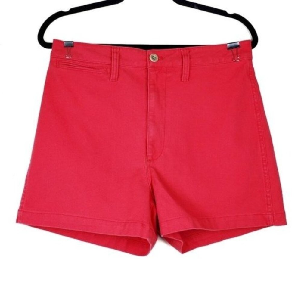Madewell Womens Emmett High Waisted Red Shorts Size 31
